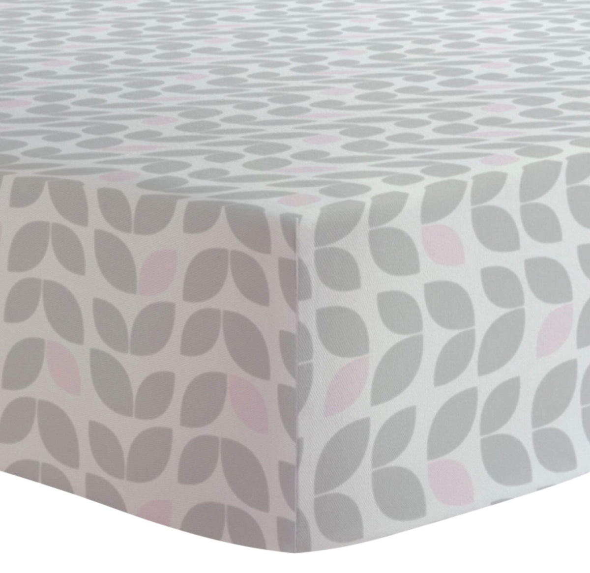 Kushies Baby Fitted Crib Sheet, Grey Petal