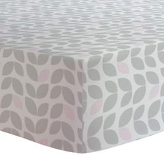 Kushies Baby Fitted Crib Sheet, Grey Petal