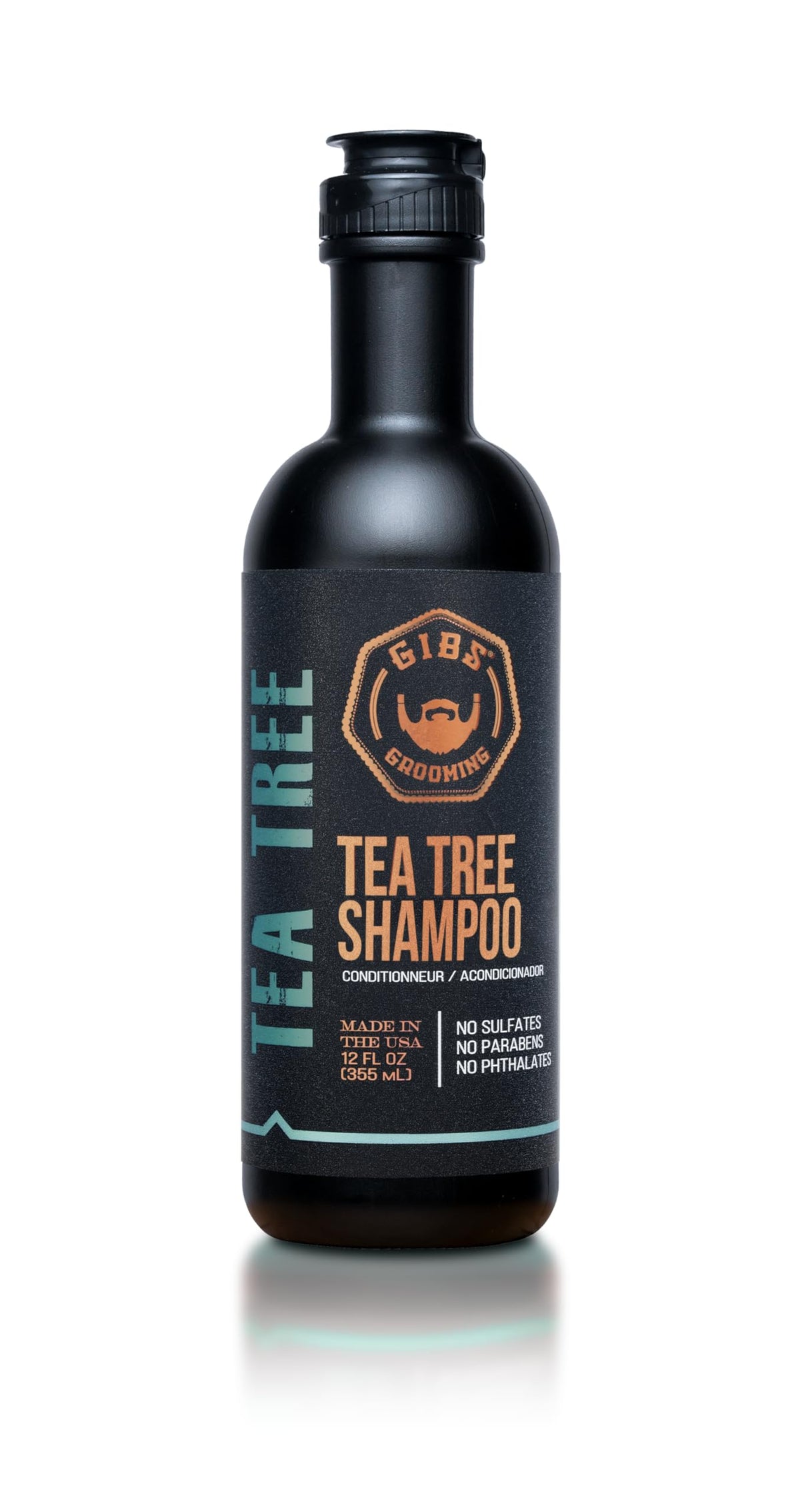 GIBS Tea Tree Hair Shampoo for All Hair Types, Sulfate and Paraben Free, 355 ml