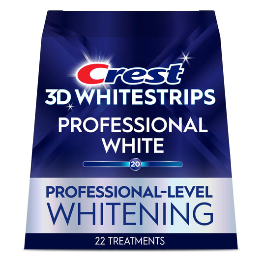 Crest 3D Whitestrips Professional White At-Home Teeth Whitening Kit, 22 Treatments, 20 Levels Whiter