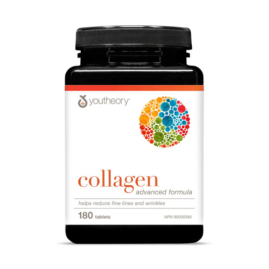Youtheory Collagen Advanced Formula with Vitamin C, Hydrolyzed Formula for Optimal Absorption, Skin, Hair, Nails and Joint Support 180 Count