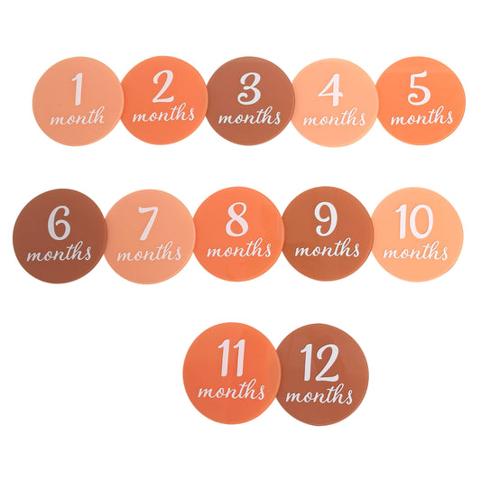 Pearhead Acrylic Monthly Milestone Photo Cards, Baby’s First Year Photo Prop Discs, Pregnancy Journey Milestone Markers, Blush Pink