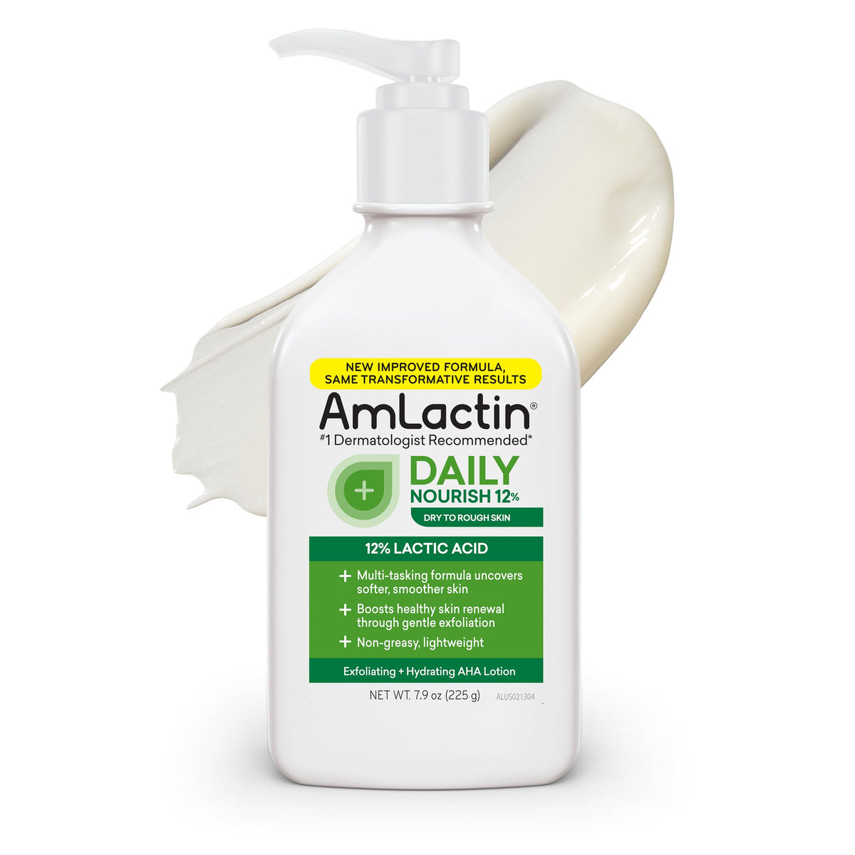 AmLactin Daily Nourish - Therapeutic Body Lotion for Dry Skin - No-Scrub Exfoliator and Moisturizer with 12% Lactic Acid AHA, 7.9 oz (Packaging May Vary)