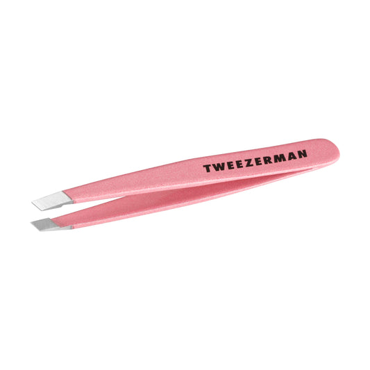 Tweezerman Exclusive Rose Tea Mini Slant Tweezer - Tweezers for Eyebrows, Travel Tweezers for Eyebrows, Facial Hair, Ingrown Hair