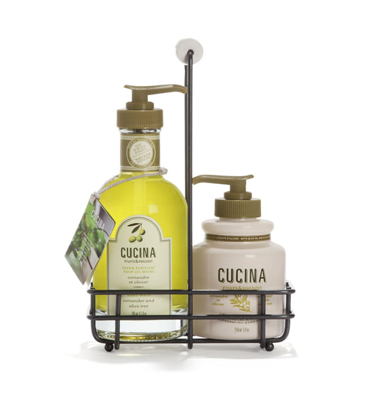 Cucina Hand Care Duo by Fruits & Passion - Coriander and Olive Tree - 200 ml Hand Soap and 150 ml Hand Cream