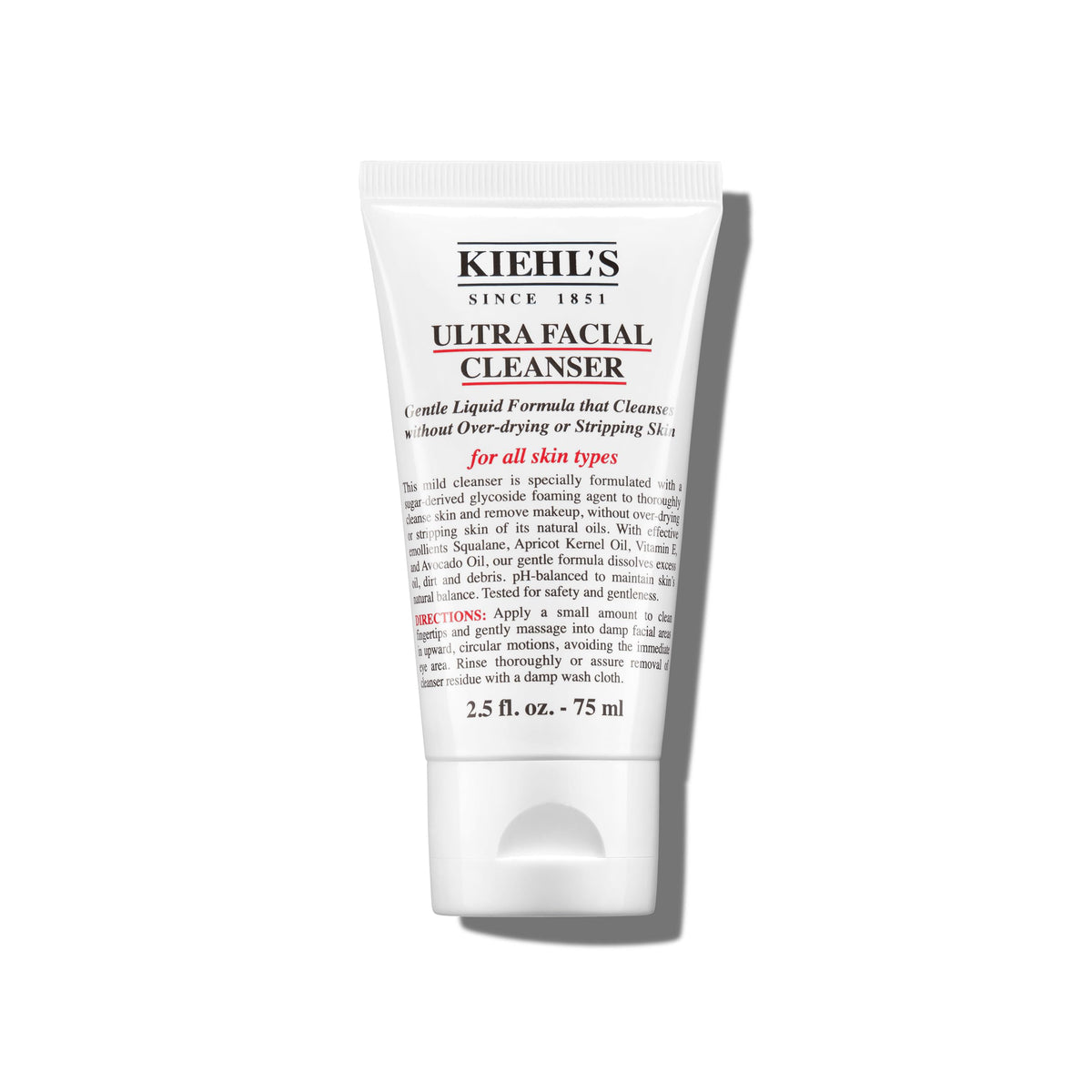 Kiehl's Ultra Facial Cleanser, Lightweight Foamy Facial Cleanser, Enriched Formula that Replenishes Skin Barrier, Gently Exfoliates and Moisturizes, Suitable for All Skin Types - 75ml