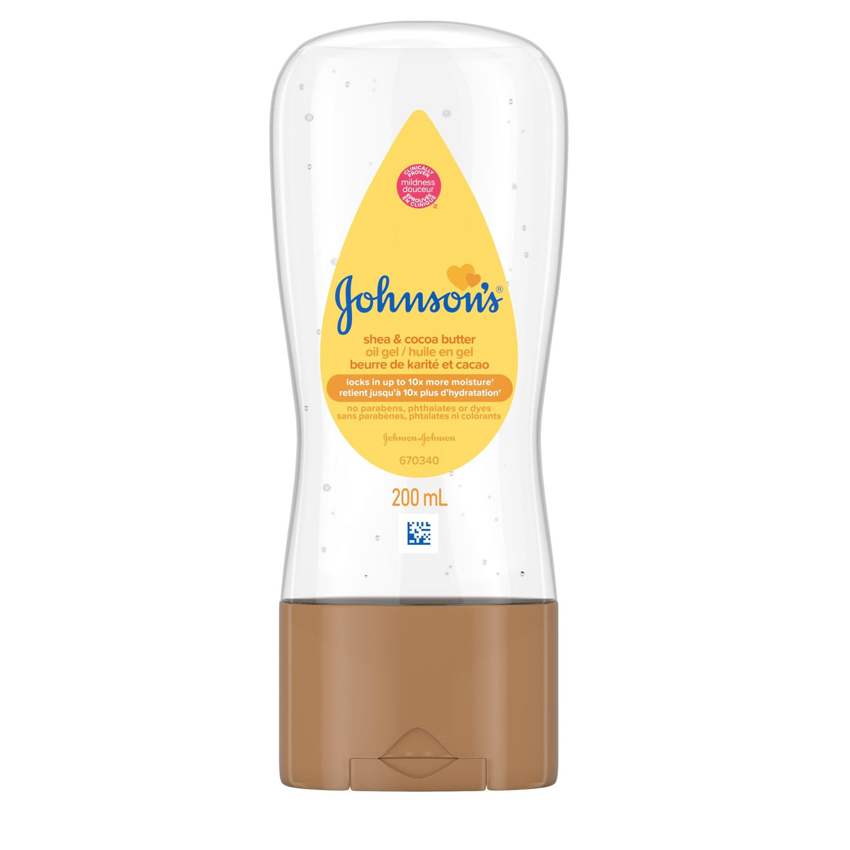 Johnson's Baby Oil Gel, Moisturizing Baby Massage Mineral Oil Enriched with Shea & Cocoa Butter, Dry Skin Relief for Babies, Kids & Adults, Nourishing & Gentle on Delicate Skin 192ml