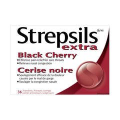 Strepsils Fast and Effective Relief for Sore Throat, Lozenges, Black Cherry, 36 count