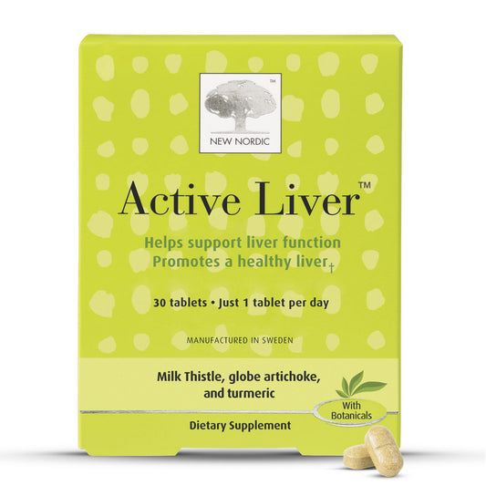 New Nordic Active Liver - 30 Vegan Tablets, 30-Day Supply, Herbal Supplement for Liver Detox Support - Contains Milk Thistle, Globe Artichoke & Turmeric - Non-GMO, Dairy-Free & Gluten-Free