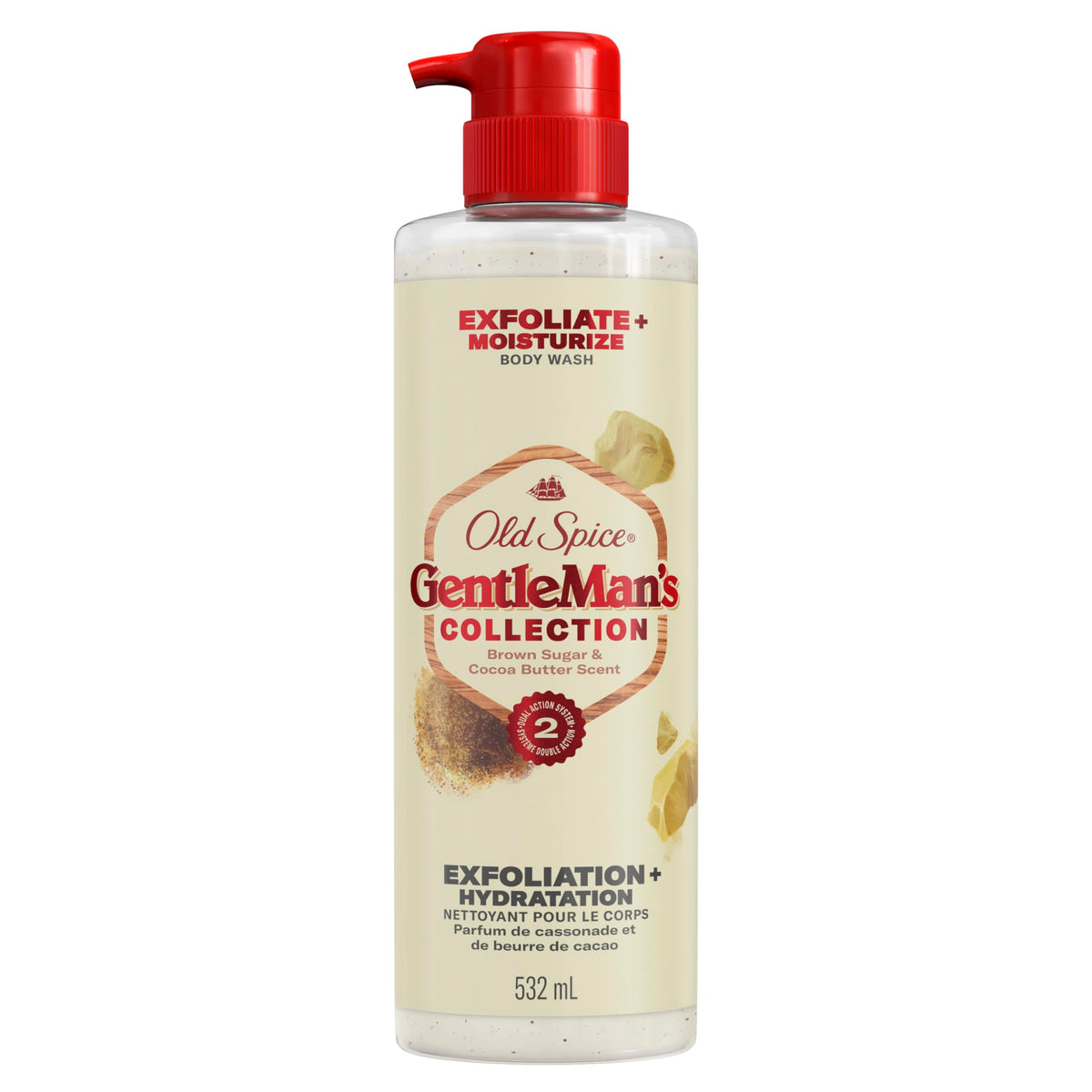 Old Spice Gentleman's Blend Exfoliating Body Wash, Brown Sugar & Cocoa Butter, 532ml