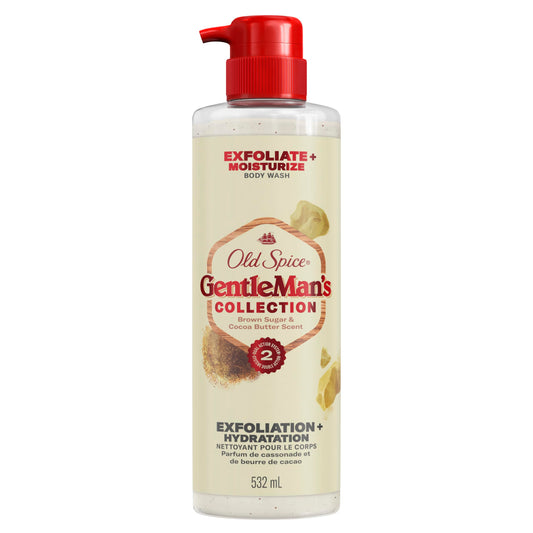 Old Spice Gentleman's Blend Exfoliating Body Wash, Brown Sugar & Cocoa Butter, 532ml