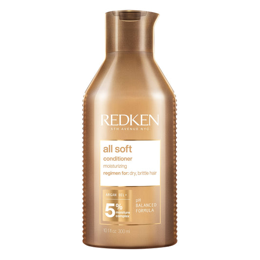 Redken All Soft Conditioner | For Dry/Brittle Hair | Moisturizes & Provides Intense Softness | With Argan Oil, 300 ml (Pack of 1)