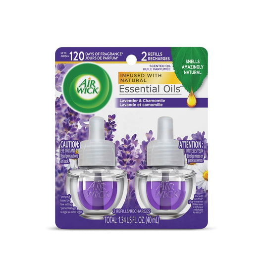Airwick Plug In Scented Oil Refill , Lavender & Chamomile, Infused With Natural Essential Oils, (2x20 ml)