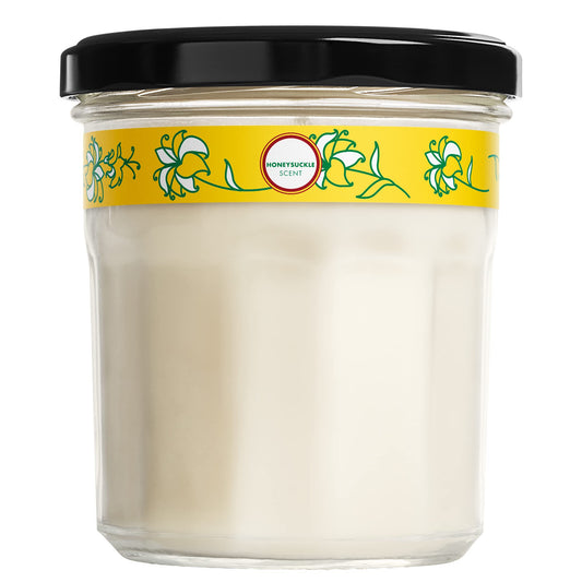 MRS. MEYER'S CLEAN DAY Soy Aromatherapy Candle, 35 Hour Burn Time, Made with Soy Wax and Essential Oils, Honeysuckle, 7.2 Oz