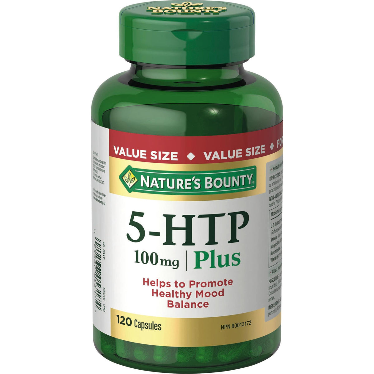 NATURE'S BOUNTY 5-HTP 100 mg Plus, Helps Promote Healthy Mood Balance, 51.8 g