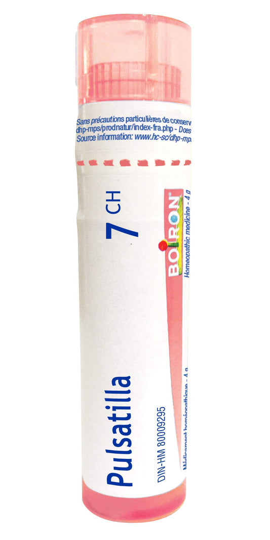 Boiron Pulsatilla 7ch,Homeopathic medicine. Each tube contains 4 g (approximately 80 pellets)