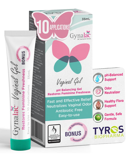 Gynalac BV Treatment for Women - Fast & Effective Bacterial Vaginosis Treatment for Women - Clinically Proven Odor Relief, Restores pH, Long Lasting Moisturizing, Antibiotic Free, Easy to Use