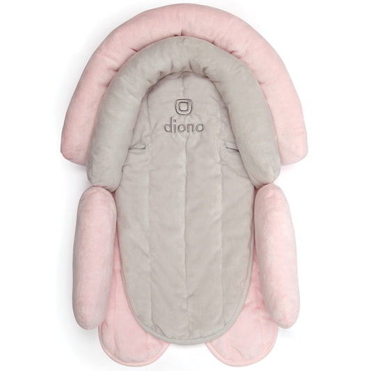 Diono Cuddle Soft 2-in-1 Head Support, Comforting head and body support for babies, Converts depending on infants size, Gray/Pink