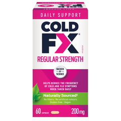 COLD-FX Daily Support, Natural Health Product, with North American Ginseng Extract, Helps reduce the frequency of cold and flu symptoms when taken daily, 60 Vegan Capsules
