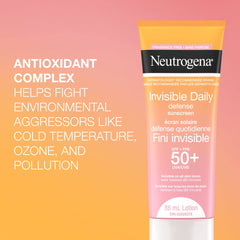 Neutrogena Invisible Daily Defense Fragrance Free Sunscreen Lotion SPF 50+, 88 mL