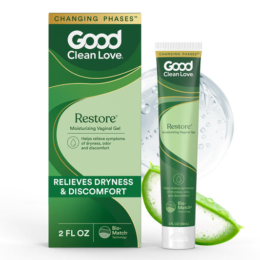 Good Clean Love Restore Moisturizing Vaginal Gel, pH-Balanced, Water-Based with Aloe Vera & Lactic Acid, Reduces Dryness, Discomfort & Odor for Women, 2 Oz