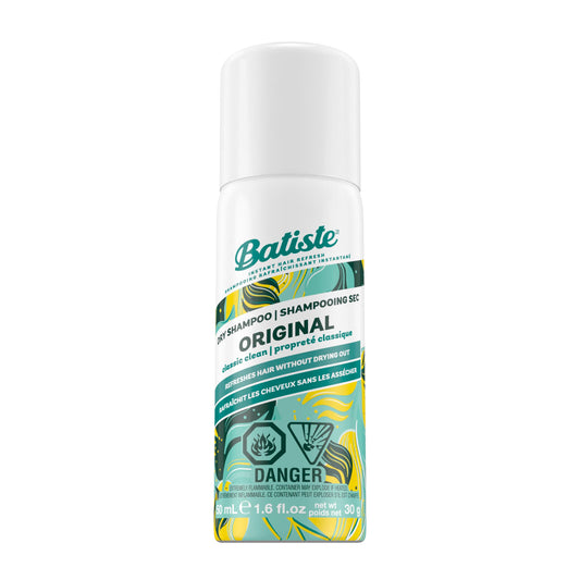 Batiste Dry Shampoo Spray, Original Scent, Mini Size, Refresh Hair and Absorb Oil Between Washes, Waterless Shampoo for Added Hair Texture and Body, 50-ml Travel Size, Packaging may vary