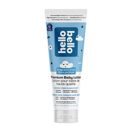 Hello Bello Baby Lotion - Fragrance Free | Dermatologist-Tested & Hypoallergenic for Sensitive Skin - Thoughtful Ingredients - Nourishing & Non-Greasy | 250 Milliliters