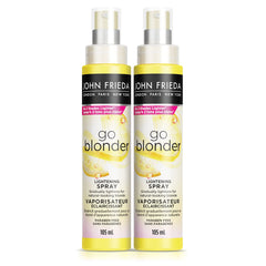 John Frieda Go Blonder Lightening Spray for Gradually Lighter Blonde Hair | Gradually Lightens | Highlights, Lightening, Root Blending | Bright and Radiant Blonde | Up to Two Shades Lighter (105 mL x Pack of 2) | Made in Canada. Packaging May Vary