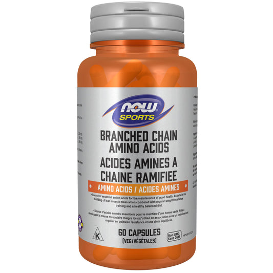 NOW Sports, Branched Chain Amino Acids, With Leucine, Isoleucine and Valine, 60 Veg Capsules