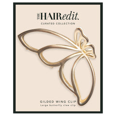 The Hair Edit Gilded Wing Clip - Extra Large Soft Gold Metal Butterfly Claw Clip