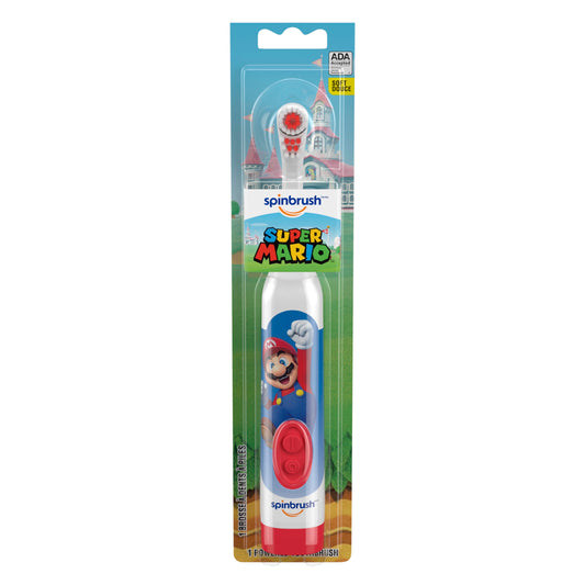 Spinbrush Kids MARIO Electric Toothbrush, Soft Bristles, Duracell Batteries Included