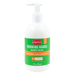 O'Keeffe's Working Hands with Fresh Orange Oil Hand Soap, Cleansing & Moisturizing, Rich & Creamy Lather, Instantly Locks in Moisture, 12oz/354ml Bottle, (Pack of 1) 109371, White