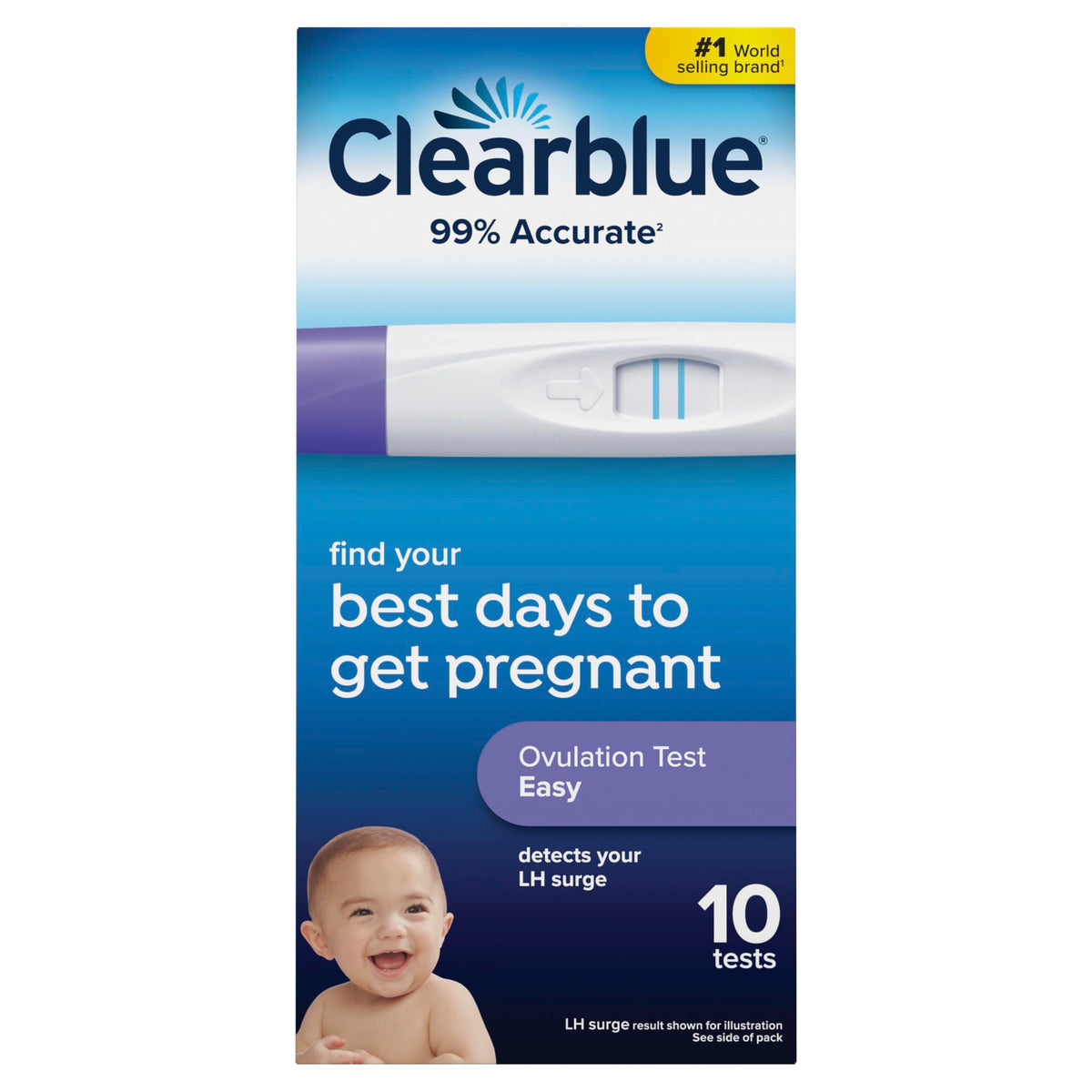 Clearblue Easy Ovulation Test Kit, Home Ovulation Test Sticks, 10 Tests