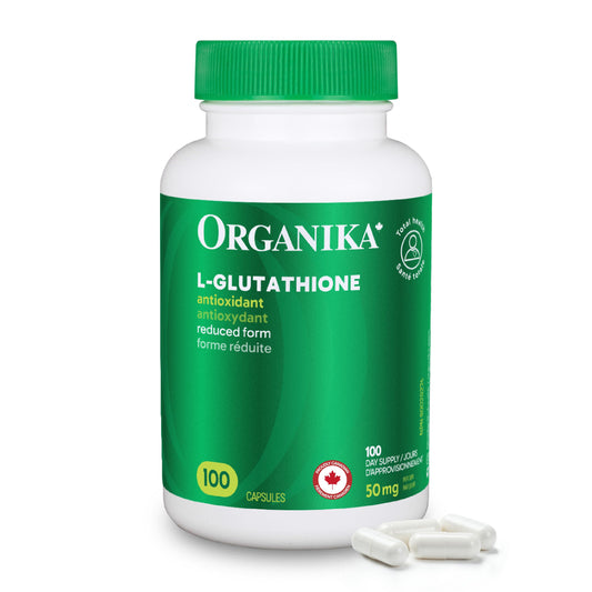 Organika Canadian-Made L-Glutathione (Reduced), Antioxidant and Detox Support -100 Caps