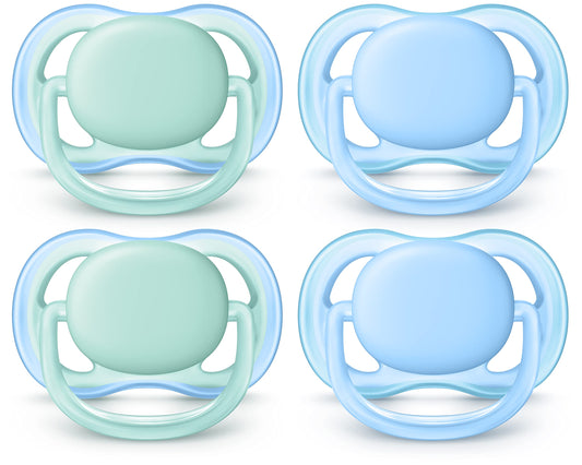 Philips Avent Ultra Air Pacifier 0-6m, blue/green, 4 pack, SCF244/40