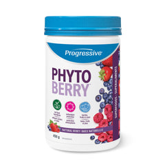 Progressive PhytoBerry Antioxidant Superfood Powder Natural Berry Flavour, Canadian-Made with 40 Fruit Concentrates, Phytonutrients, and Plant Oils for Complete Free-Radical Defence, Vegan, Gluten-Free, and All Natural, 450 g