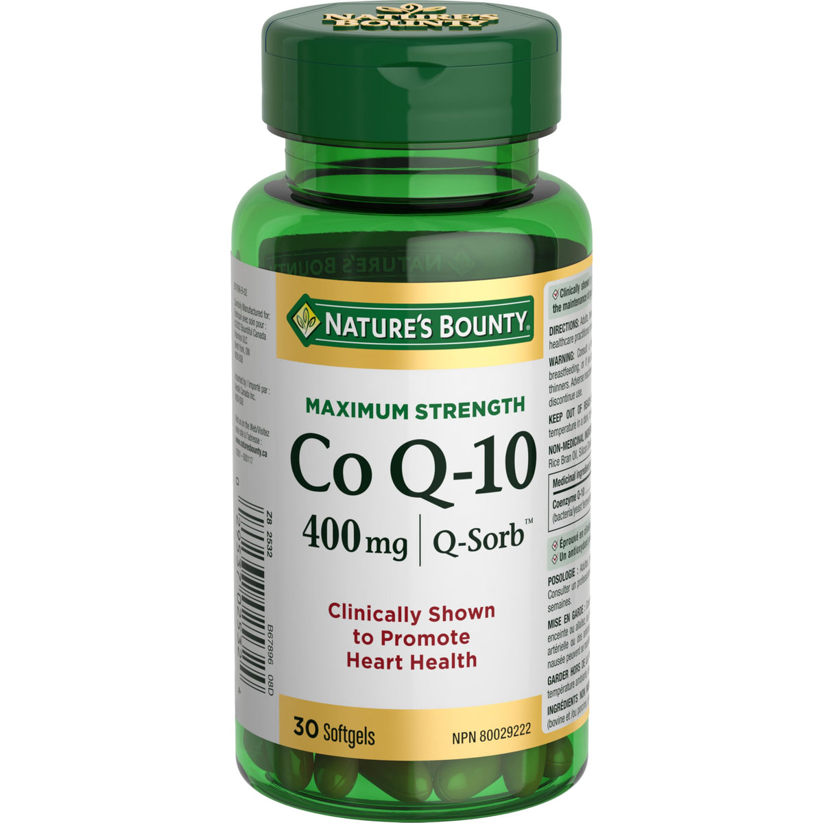 NATURE'S BOUNTY Co Q-10, 400 mg, Maximum Strength, Clinically Shown to Promote Heart Health, 48.7 g