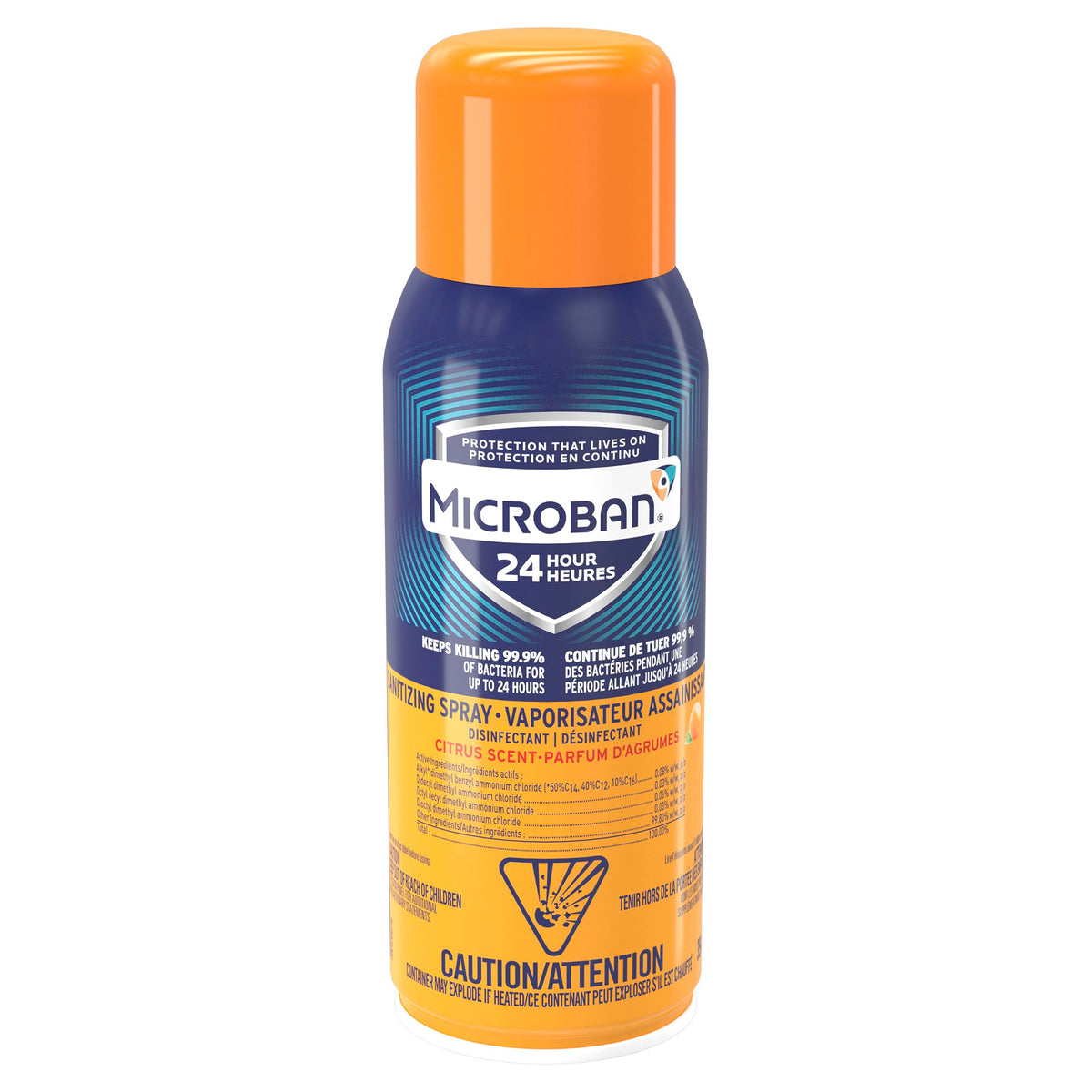 Microban 24 Disinfectant Spray, All Purpose Cleaner, 24 Hour Sanitizing and Antibacterial Spray, Citrus Scent, 354g