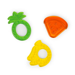 Bright Starts Juicy Chews 3-Pack Textured Teethers - Watermelon, Pineapple, Banana - BPA Free, Unisex, 3 months +