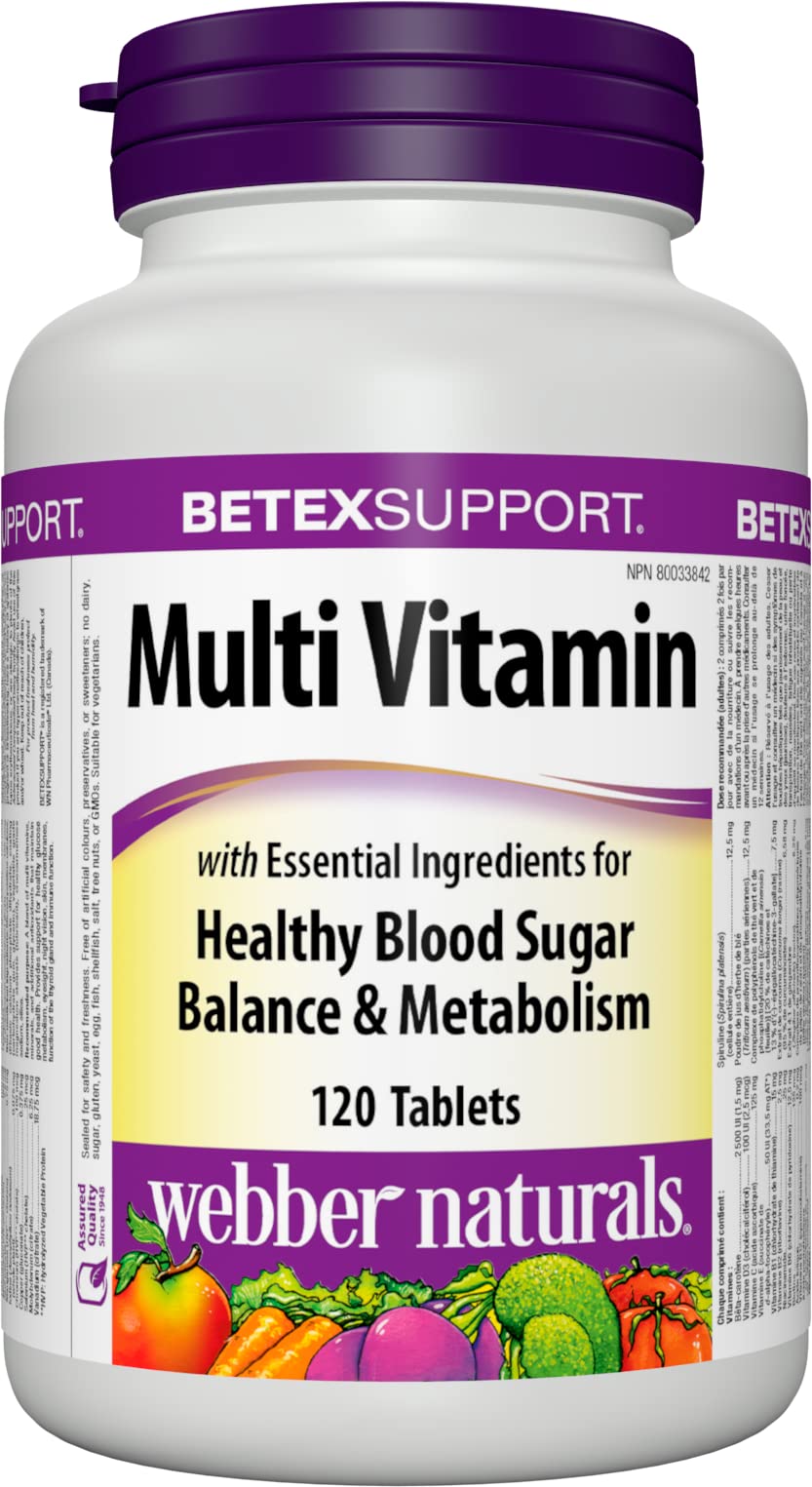 Webber Naturals Diabetex, Multivitamin, Tablet, 120 Count
