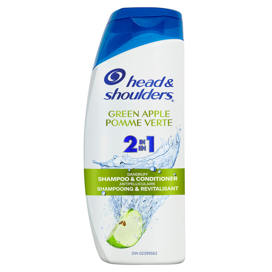 Head & Shoulders Green Apple 2-in-1 Anti-Dandruff Shampoo + Conditioner, 613 mL