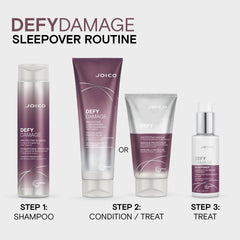 Joico Defy Damage Overnight Nourishing Sleepover Treatment, Hair Repair for Dry Damaged Hair, Mask for Curly or Colored Hair, 100mL