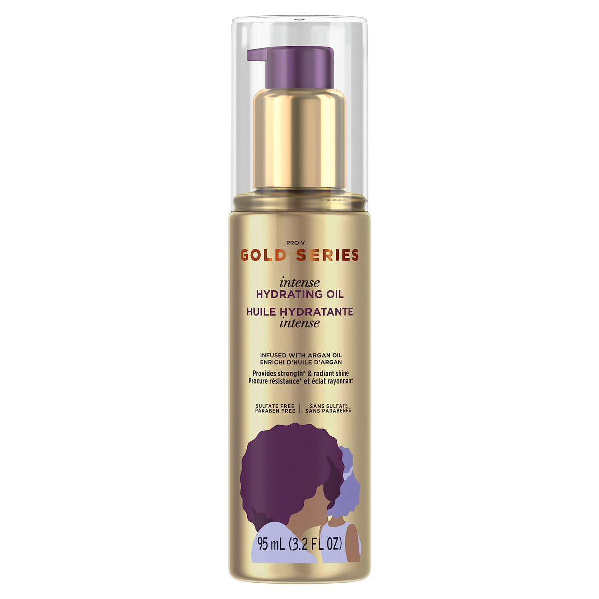 Pantene Gold Series Sulfate-Free Intense hydrating oil Treatment for Curly, Coily Hair, 95 Milliliters