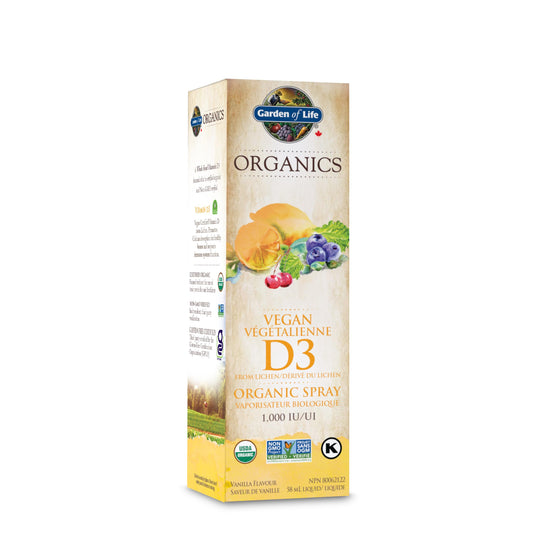 Garden of Life Organics Vitamin D3 Organic Spray, Vanilla, 58ml.