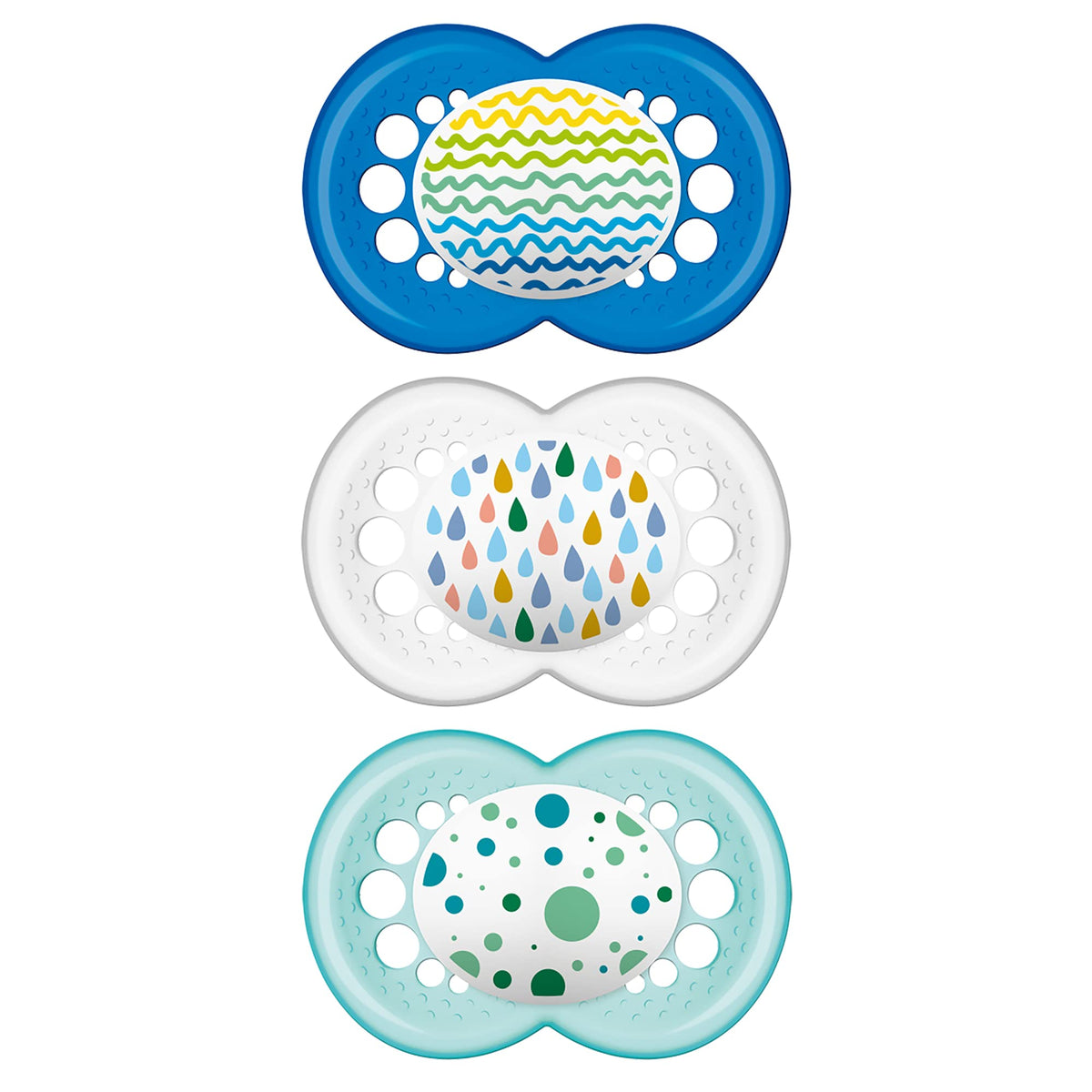 MAM Trends Design Collection Pacifier for Babies 6+ months (Pack of 3 Pacifiers), MAM Soother with Soft Silicone Nipple, Boy Baby Essentials, 6+ months