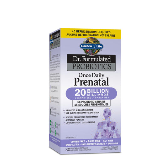 Garden of Life - Dr. Formulated Prenatal | Probiotic Support for Mom During Pregnancy & Lactation | 20 Billion CFU + 16 Probiotic Strains | Gluten Free, Dairy Free, Soy Free, Vegetarian, Non-GMO