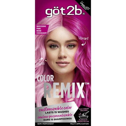 Got2b Color Remix, Customizable Semi-Permanent Hair Color, Shocking Pink 093, 1 Pack/50 ml