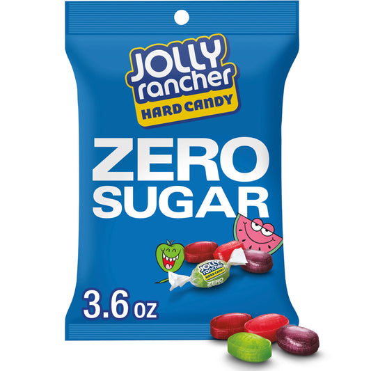 JOLLY RANCHER Zero Sugar Assorted Fruit Flavored Hard Candy Bags, 3.6 oz (12 Count)