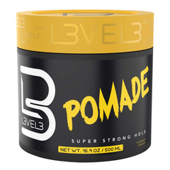 L3VEL3 Pomade - Delivers Brilliant Shine to Hair - Infused with Keratin - Promotes Healthy Hair - Flake Free Formula - Dries Light and Clean - Gives Hair an Uplifting Scent - Extreme Hold - 500 ml