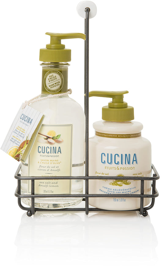 Cucina Hand Care Duo by Fruits & Passion - Sea Salt and Amalfi Lemon - 200 ml Hand Soap and 150 ml Hand Cream
